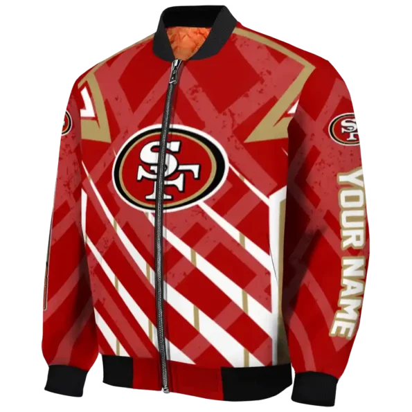 custom san francisco 49ers chevron angles red bomber jacket best selling