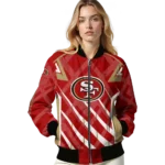 custom san francisco 49ers chevron angles red bomber jacket best selling
