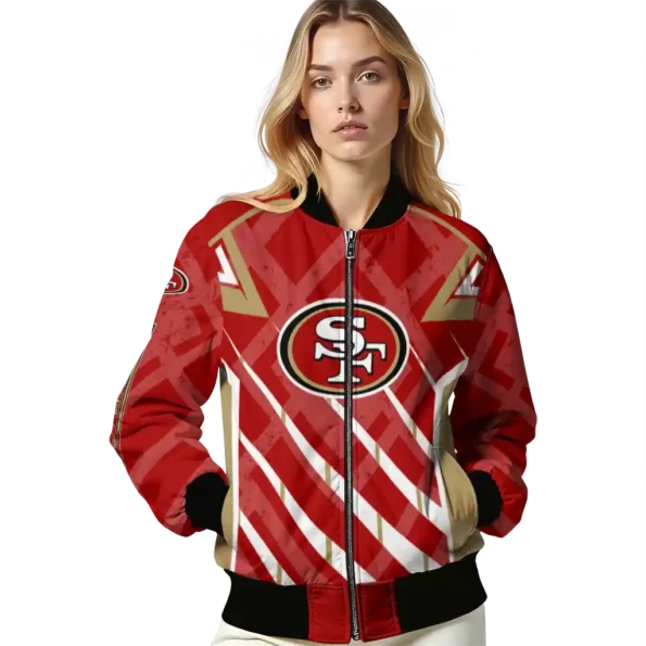 custom san francisco 49ers chevron angles red bomber jacket latest model