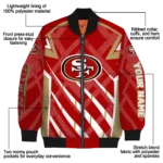custom san francisco 49ers chevron angles red bomber jacket best selling