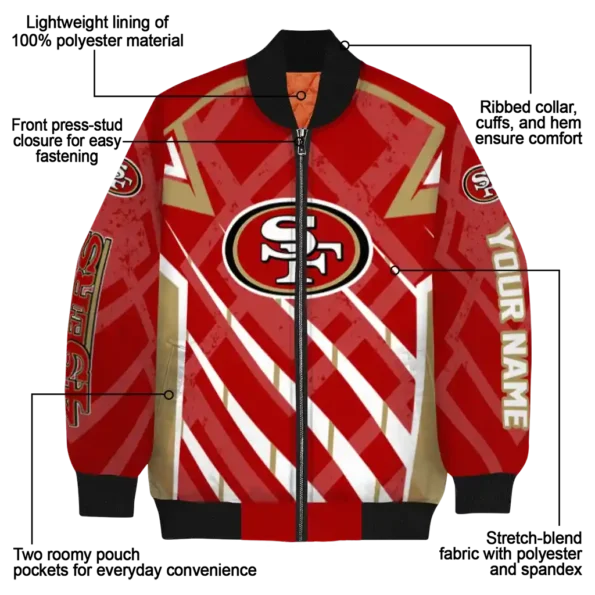 custom san francisco 49ers chevron angles red bomber jacket new arrival