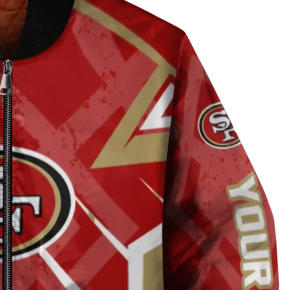 custom san francisco 49ers chevron angles red bomber jacket premium grade