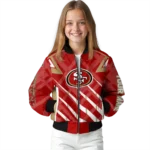 custom san francisco 49ers chevron angles red bomber jacket best selling