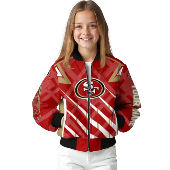 custom san francisco 49ers chevron angles red bomber jacket top rated