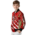 custom san francisco 49ers chevron angles red bomber jacket best selling