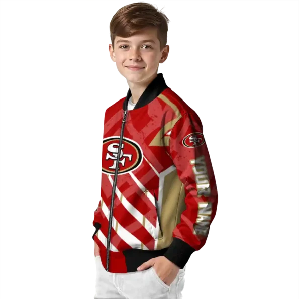 custom san francisco 49ers chevron angles red bomber jacket trendy