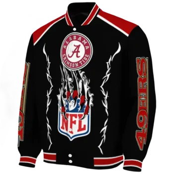 custom san francisco 49ers claw blood red black varsity jacket best selling