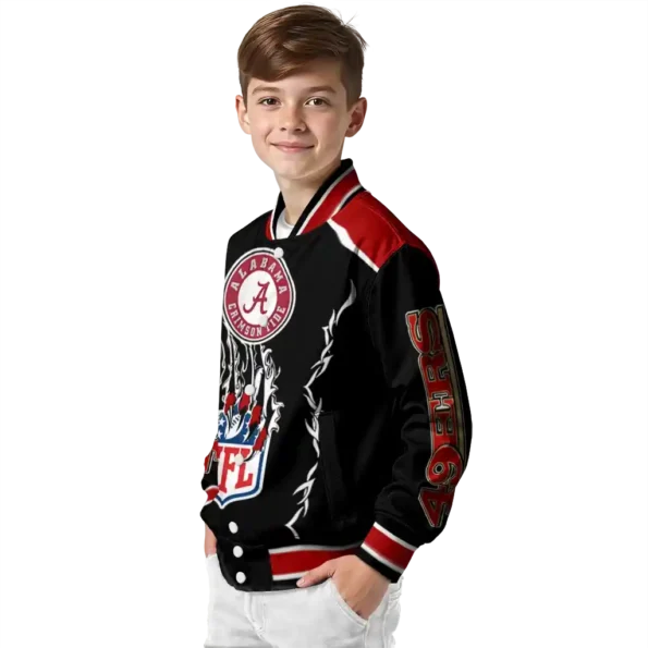 custom san francisco 49ers claw blood red black varsity jacket trendy