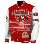 custom san francisco 49ers ferris arena red white varsity jacket best selling