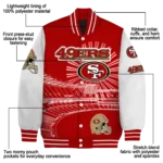 custom san francisco 49ers ferris arena red white varsity jacket best selling