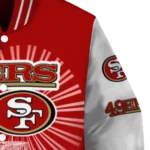 custom san francisco 49ers ferris arena red white varsity jacket best selling