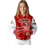 custom san francisco 49ers ferris arena red white varsity jacket best selling