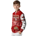 custom san francisco 49ers ferris arena red white varsity jacket best selling