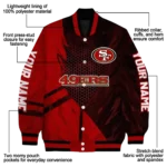 custom san francisco 49ers hexagon mesh red black varsity jacket best selling