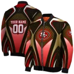 custom san francisco 49ers mesh chest tan crocs black bomber jacket best selling