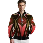 custom san francisco 49ers mesh chest tan crocs black bomber jacket best selling