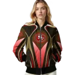 custom san francisco 49ers mesh chest tan crocs black bomber jacket best selling