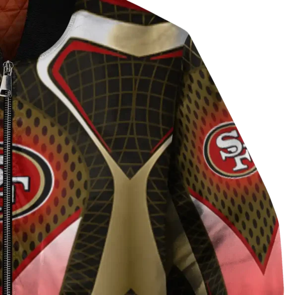 custom san francisco 49ers mesh chest tan crocs black bomber jacket premium grade