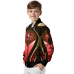 custom san francisco 49ers mesh chest tan crocs black bomber jacket best selling