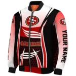 custom san francisco 49ers mesh effect red black bomber jacket best selling