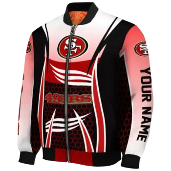 custom san francisco 49ers mesh effect red black bomber jacket best selling