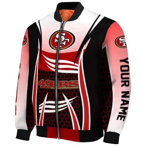 custom san francisco 49ers mesh effect red black bomber jacket best selling