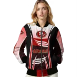 custom san francisco 49ers mesh effect red black bomber jacket best selling