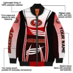 custom san francisco 49ers mesh effect red black bomber jacket best selling