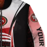 custom san francisco 49ers mesh effect red black bomber jacket best selling