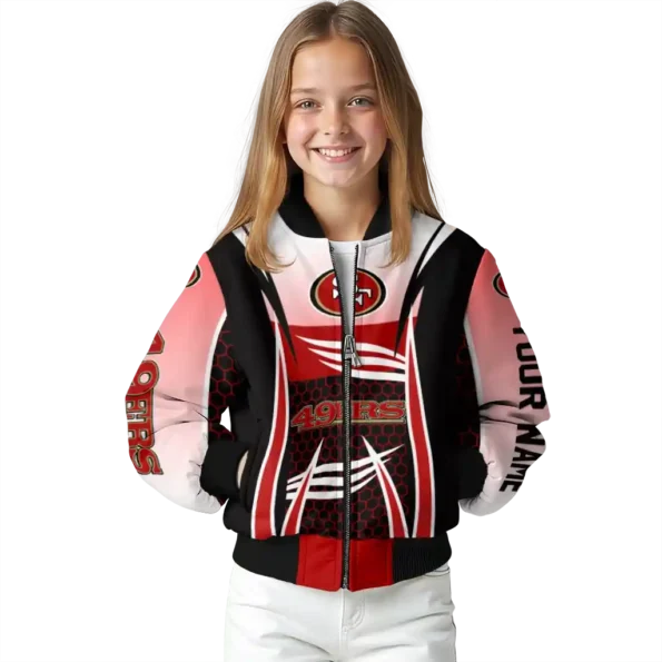 custom san francisco 49ers mesh effect red black bomber jacket top rated