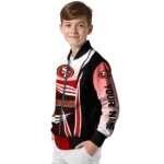 custom san francisco 49ers mesh effect red black bomber jacket best selling