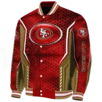 custom san francisco 49ers power plate red varsity jacket best selling