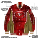 custom san francisco 49ers power plate red varsity jacket best selling
