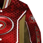 custom san francisco 49ers power plate red varsity jacket best selling