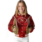 custom san francisco 49ers power plate red varsity jacket best selling