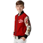 custom san francisco 49ers razorback outline red nude bomber jacket best selling