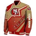 custom san francisco 49ers star burst red varsity jacket best selling