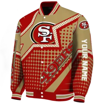 custom san francisco 49ers star burst red varsity jacket best selling