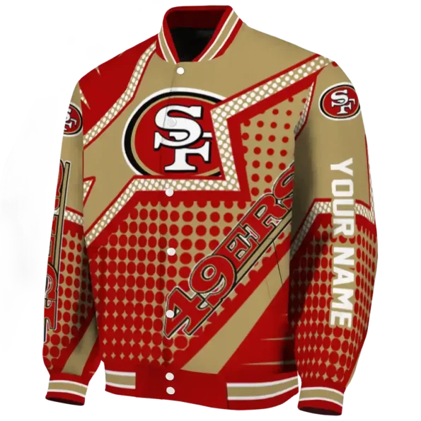 custom san francisco 49ers star burst red varsity jacket best selling