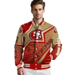 custom san francisco 49ers star burst red varsity jacket best selling