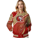 custom san francisco 49ers star burst red varsity jacket best selling