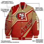 custom san francisco 49ers star burst red varsity jacket best selling