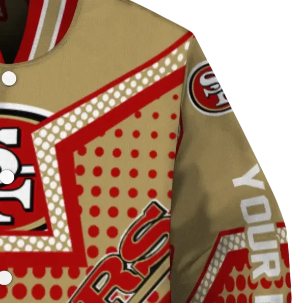 custom san francisco 49ers star burst red varsity jacket premium grade