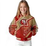 custom san francisco 49ers star burst red varsity jacket best selling