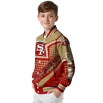 custom san francisco 49ers star burst red varsity jacket best selling