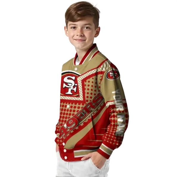 custom san francisco 49ers star burst red varsity jacket trendy