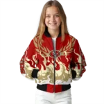 custom san francisco 49ers winged blaze red white bomber jacket best selling