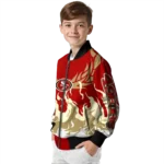 custom san francisco 49ers winged blaze red white bomber jacket best selling