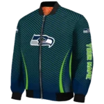 custom seattle seahawks chevron arrow blue bomber jacket best selling