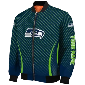 custom seattle seahawks chevron arrow blue bomber jacket best selling